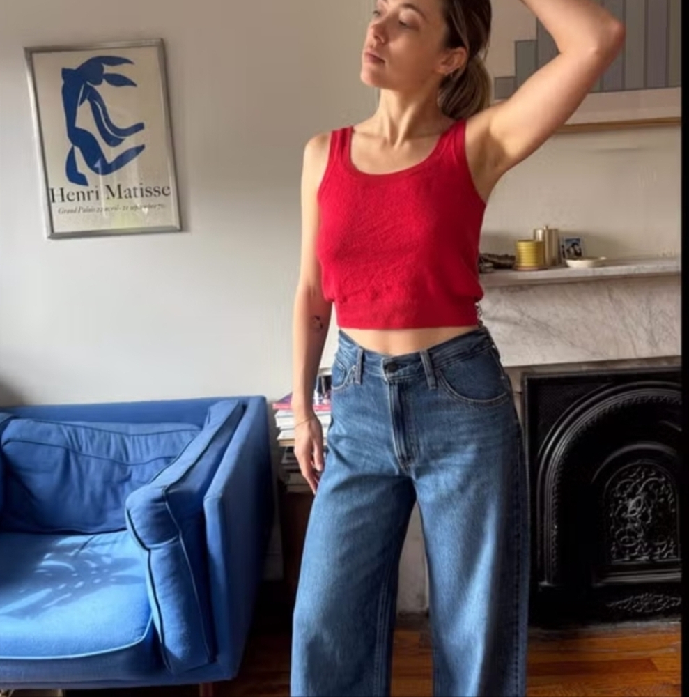 4/$15 Classic Blue Women's Jeans Red Bottom Boho High Rise Denim Pant Sz 11 / 30
